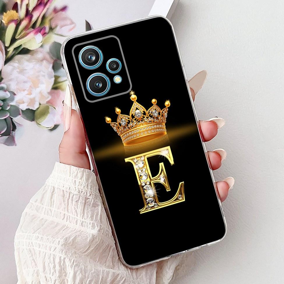 6.4" For Realme 9 Pro Plus Case RMX3392 Clear Fashion Luxury A-Z Letters Soft Bumper Cover For Realme 9 Pro+ Phone Case RMX3393