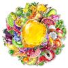 10/30/50PCS Glass Crystal Style Fruit Stickers Waterproof DIY Phone Laptop Luggage Cute Graffiti Decals Toys Gifts
