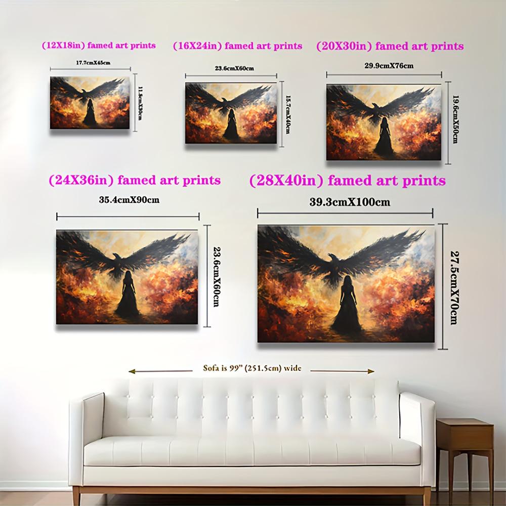 The Morrigan and Fallen Warrior Oil Painting Art Print - Celtic Mythology Wall Decor