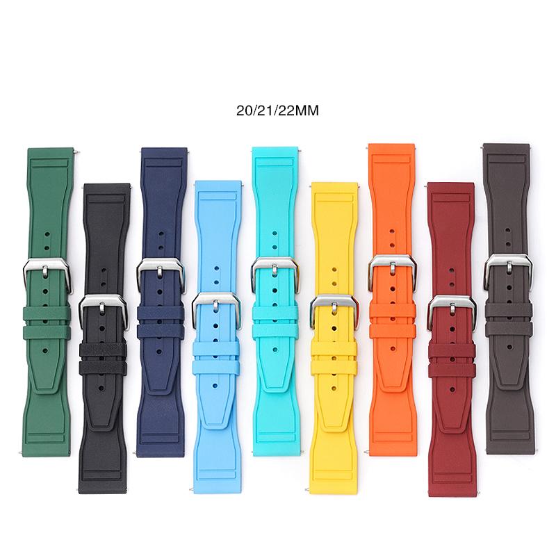 20/21/22mm FKM High-end Rubber Strap for IWC PILOT´S WATCHES And PORTOFINO Series Men Women Fashion Casual Watchband