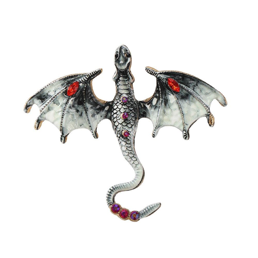 Zinc Zinc Zinc Alloy Crystal Wing Dragon Pin Colorful Rhinestone Animal Dragon Brooch Daily Wear