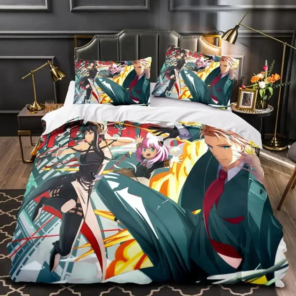 SPY×FAMILY Anime Prikrývka Posteľné Súpravy Kreslená Obliečka na Prikrývku Obliečka na Vankúš Plná Veľkosť Queen King Prikrývka Jednolôžková Dvojlôžková Posteľ
