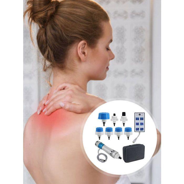 Shockwave Massage Device, Professional Body Care Relief Massager with 7 Care Heads, 16 Frequencies and 12 Levels