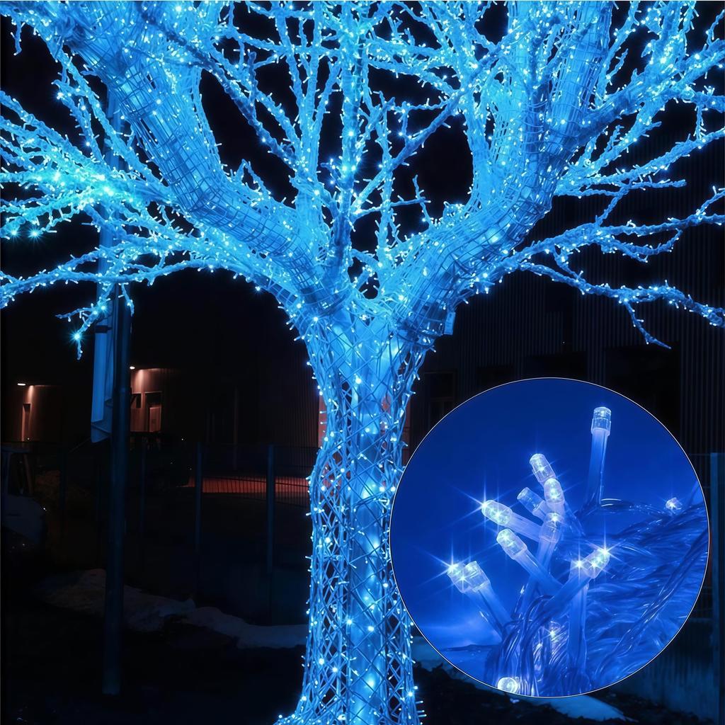Candy88 LED String Lights for Outdoor Use, Waterproof, 10m (100 bulbs), 30m (300 bulbs), 100m (800 bulbs), 8 Lighting Patterns, Memory Function,