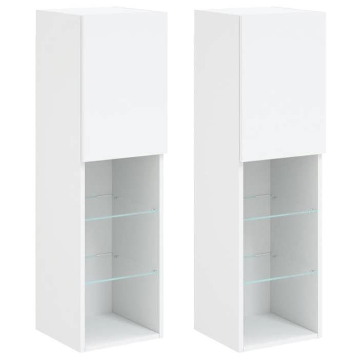 VidaXL Meubles TV avec Lumières LED 2 pcs, Armoires de Télévision Murales, Meubles Télé avec Rangement Salon Salle de 837016