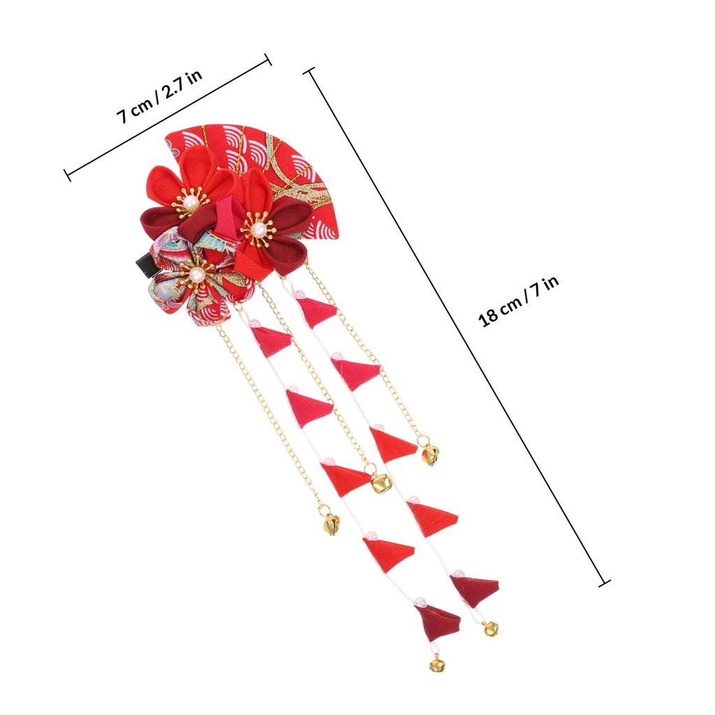 1Pcs Japanese Style Hair Clip Blue Long Tassel Bridal Headdress Wedding Hairpin Flower Hairpins Women Hairpin Wedding Headdress