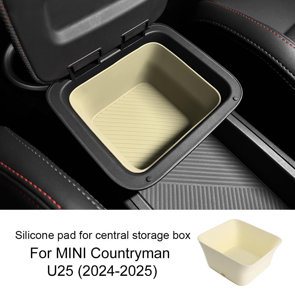 For MINI Countryman U25 2024 2025 Silicone Car Central Armrest Storage Box Content Center Console Accessories