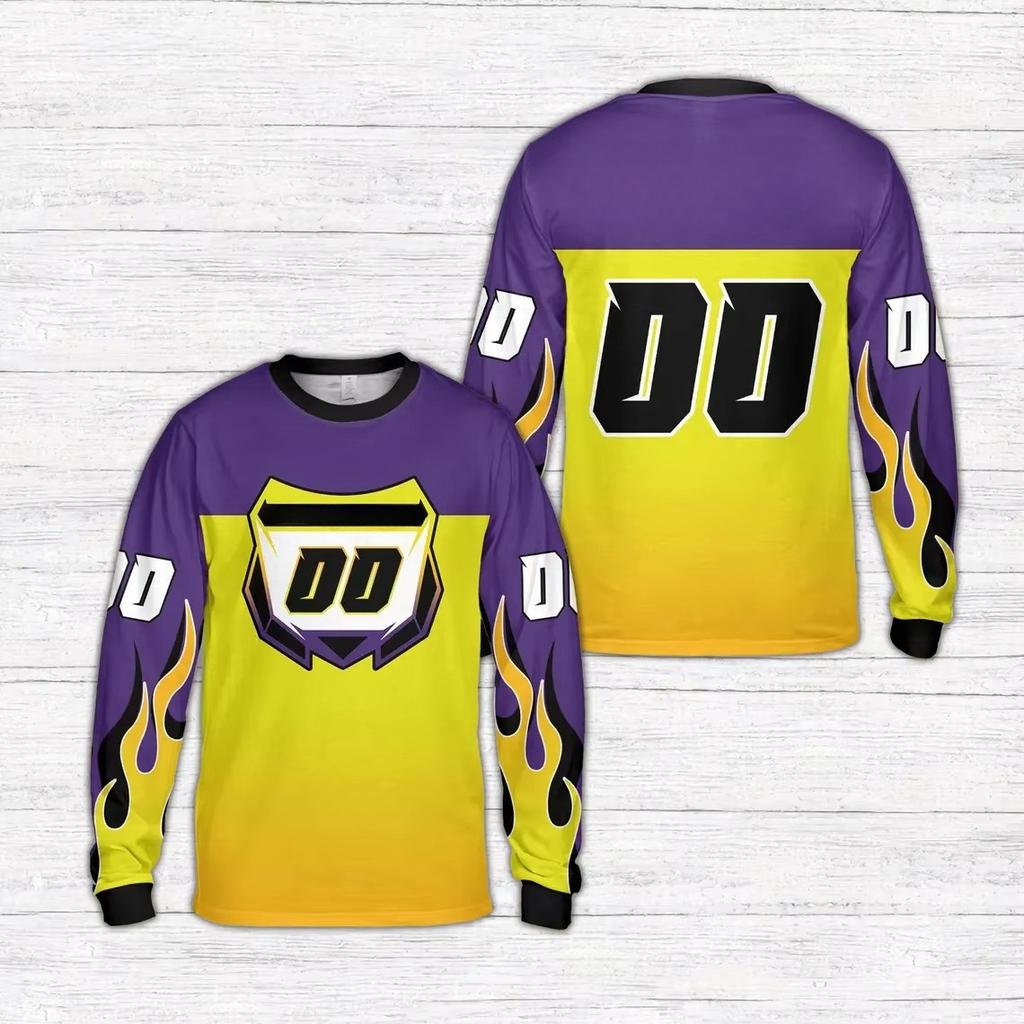 Autumn and Winter Men's 3D Printed Crew Neck Long Sleeve T-Shirt
