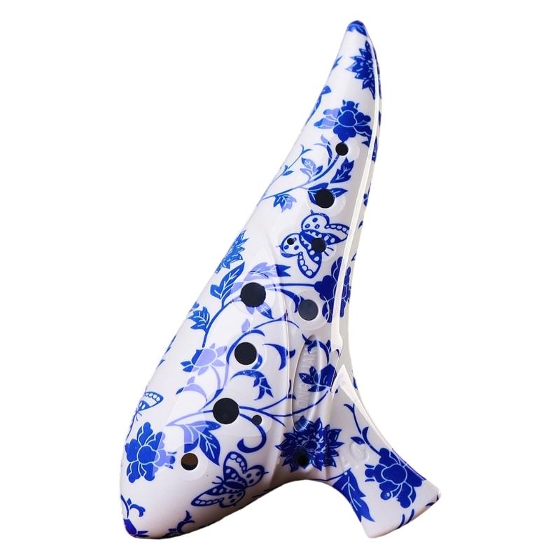 12 Hole Ceramic Ocarina Musical Device Smooth Surfaces Texture Balanced Tone Output for Aspiring Musicians and Collectors