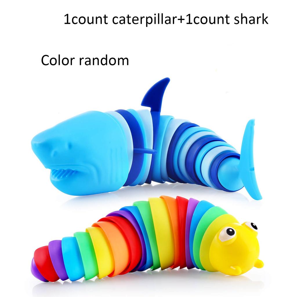 Cevioce Fidget Slug Toy 2-Piece Set (Random Color), Ideal For Stress Relief And Sensory Gaming, Promoting Focus And Calmness