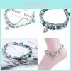 Vintage Blue Starfish Shell Anklet Beach Turtle Anklet Vacation Rice Bead Anklet