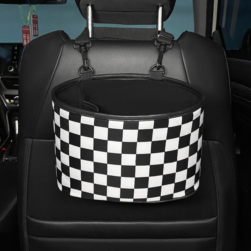 Car Seat Back Storage Bag Creative High-end Car Storage Box Women's Car Rear Seat Storage Finishing Box Car Trash