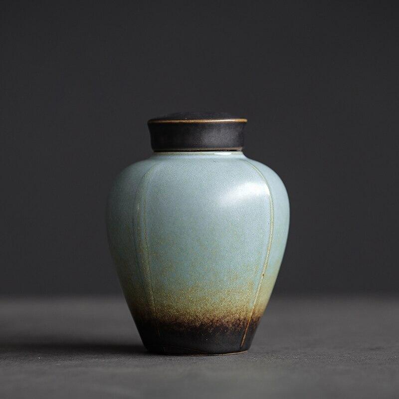 275ml Kiln Change Ceramic Tea Canister Small Sealed Canister Creative Storage Canister Moisture-Proof Storage Canister