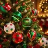 42Pcs/Set Shiny Christmas Ball Creative Xmas Baubles Durable Christmas Tree Balls  Scene Supplies