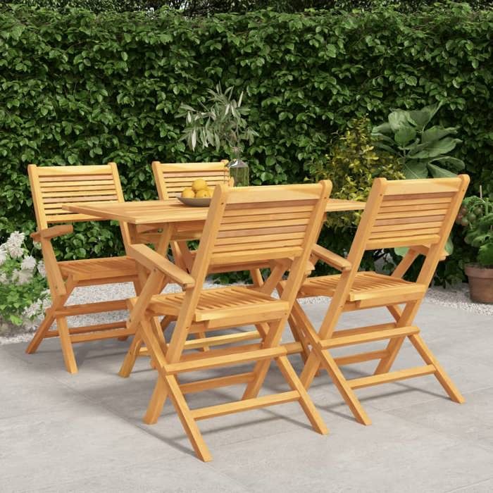 VidaXL Ensemble à Dîner de Jardin 5 pcs, Ensemble à Manger avec Table et Chaise, Ensemble de Salon, Meubles de Terrasse, 3155013