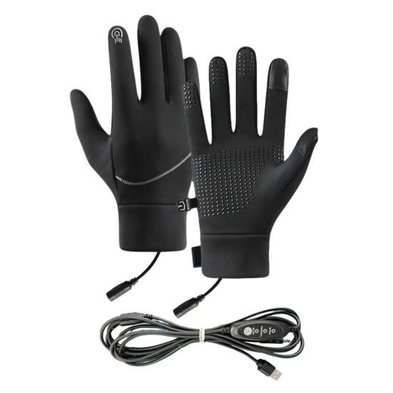 5V Beheizte Handschuhe Herren Damen Elektrische Thermische Winddichte Handschuhe 3 Temperatureinstellungen Wiederaufladbare Handwärmer Touchscreen-Handschuhe zum Skifahren Radfahren