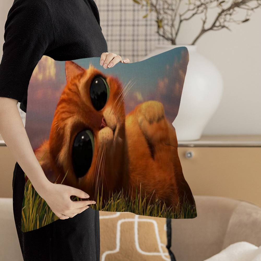 Movie P-Puss I-In Boots Pillow Gift Home Office Decoration Pillow Bedroom Sofa Car Cushion CoverPillow Case 12x12Inch