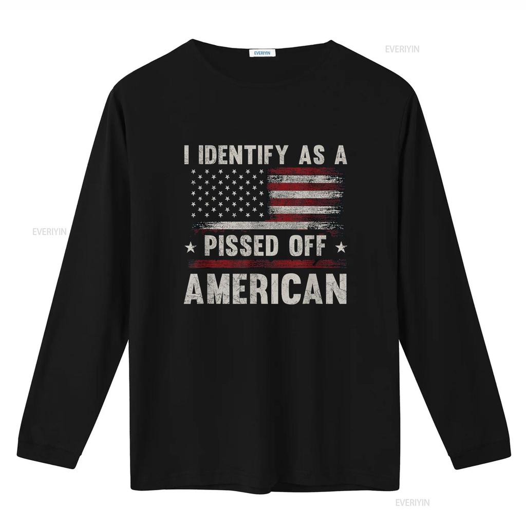 I Identify As Pissed Off American Vintage Flag T Shirt vintage Washed Unisex Top For Everyday Wear Stylish designer clothes
