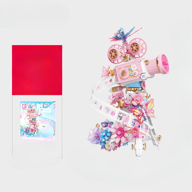 

Видеокамера Строительный блок Цветок Совместимость Детская образовательная сборка игрушка Подарок для девочек 22*20*35cm