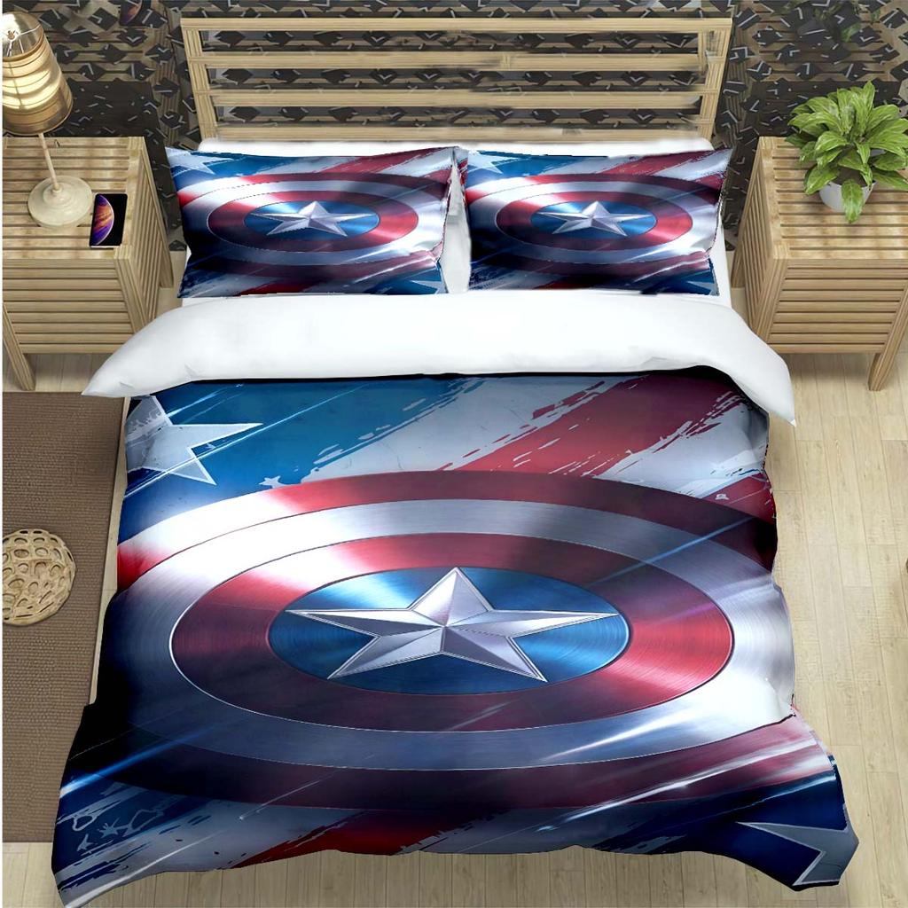 Fashion Superhero A-Avengers Print Bedding Set Duvet Cover Comforter Bed  Youth Kids Girl Boys Luxury Birthday Gift