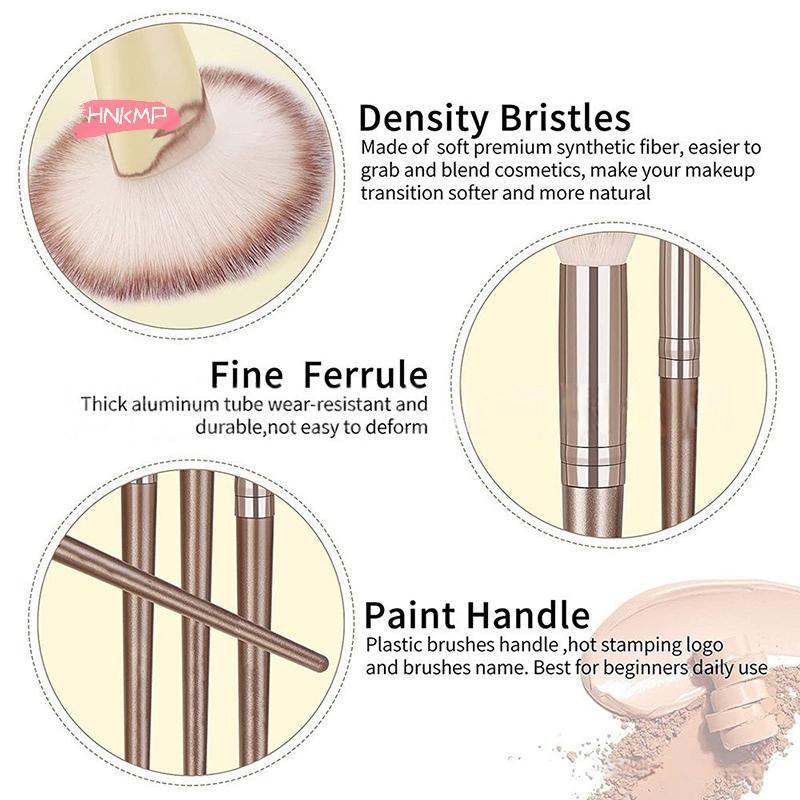 7/15Pcs Professional Makeup Brushes Set Brown Cosmetics Tools for Women Powder Eye Shadow Foundation Contour Blusher Beauty