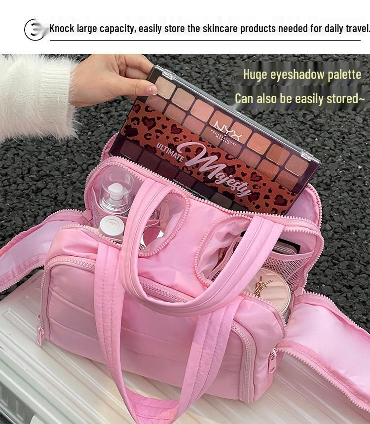 Women's Large-Capacity Double-Opening Makeup Bag: Multi-Functional, Portable Travel & Business Storage Solution