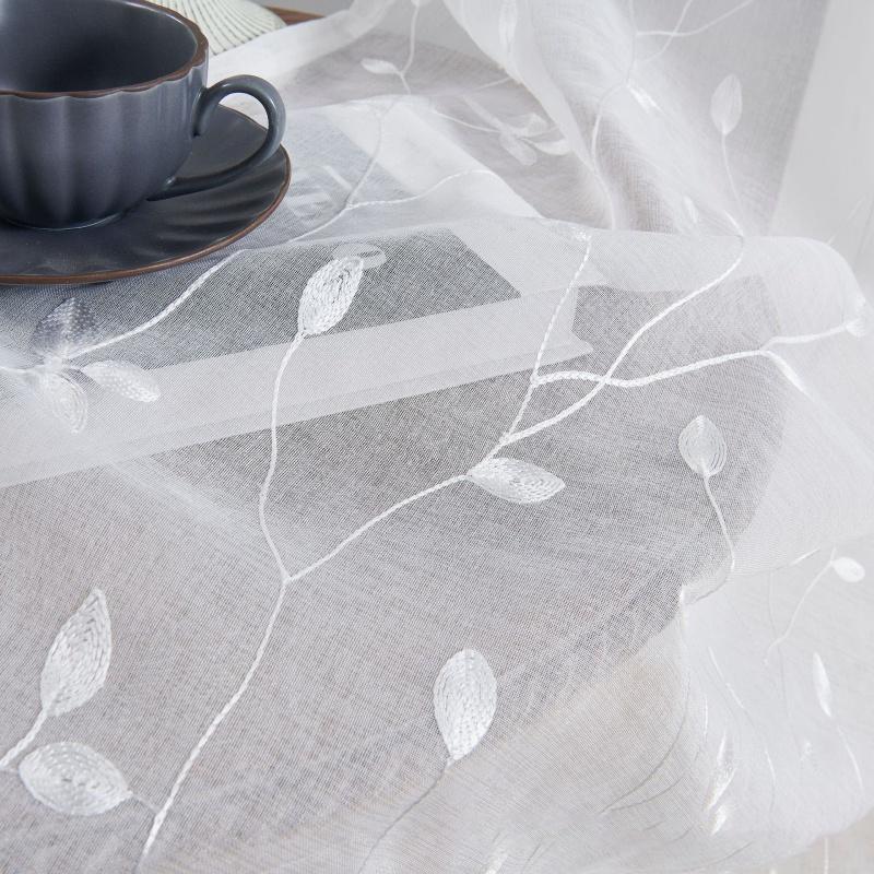 Tende Trasparenti con Stampa Floreale - Foulard in Voile Filtrante per Balcone, Finestra a Baia, Soggiorno, Divisorio e Privacy