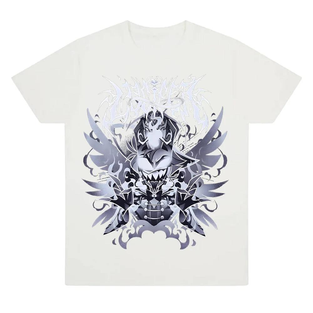HazbinHotel Lucifer Metal T-Shirt Aesthetic Lucifer MorningStar T Shirt High-end Luxury Hot Product Unisex Cotton Oversized Soft