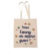 Tote Bag - PLANETEE - Tote Bag - Natural Jute - Slogan « Fanny She's Awesome! » - Printed In France