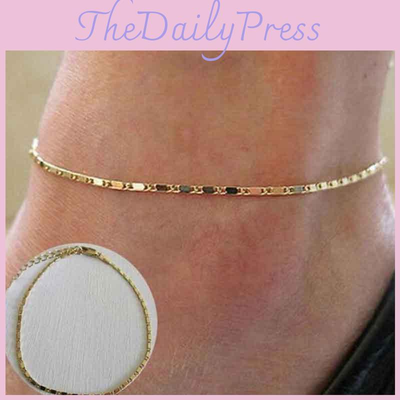 Premium Quality Simple Gold Plated Chain Anklet For Women With Timeless Appeal