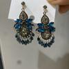 Exotic high-end fringed earrings, niche retro ethnic style earrings, French heavy industry bohemian earrings.