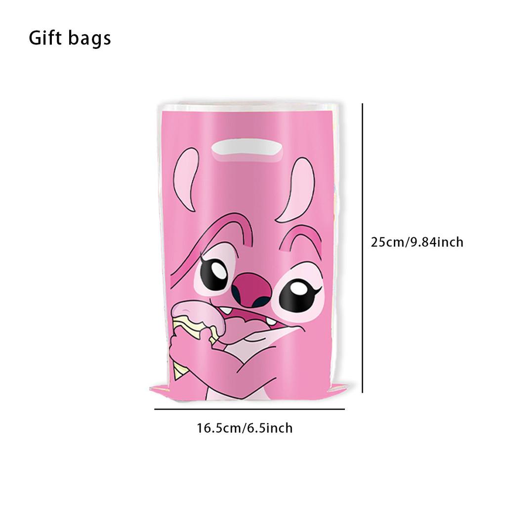 Kids Party Stitch Candy Bags With Plastic Material For Birthday Decor Gifts And