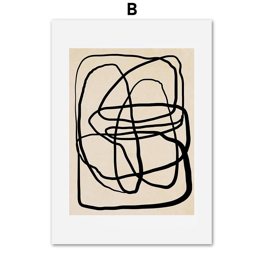 Abstract Matisse Beige Black Minimalist Wall Art Canvas Painting Nordic Posters And Prints Wall Pictures For Living Room Decor