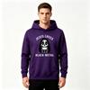 Men's Jesus Loves Black Metal Print Pullover Hoodie Casual Long Sleeve Sweatshirt