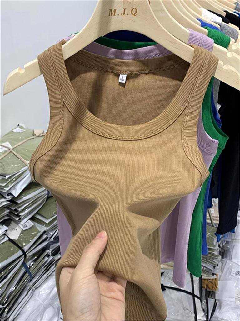 Women's Anti-Exposure Side-Breasted Camisole: Summer Yoga Sports Top with Wide Straps