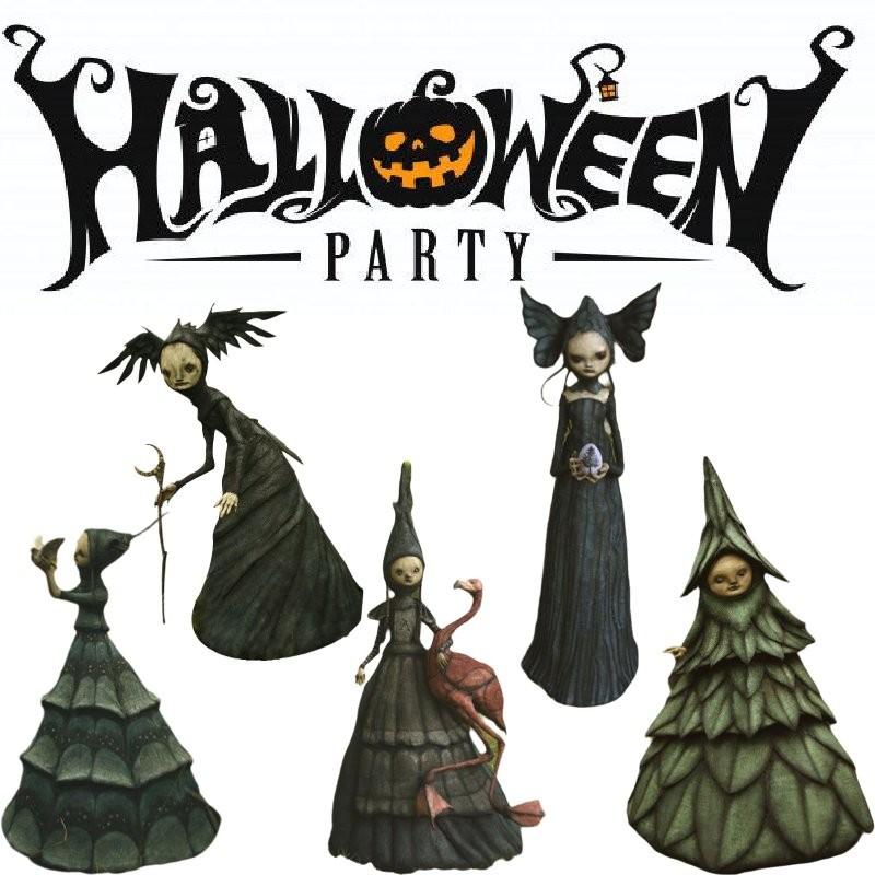 Halloween Ghost Witches Decorations Horror Props Garden Ornament Resin Craft