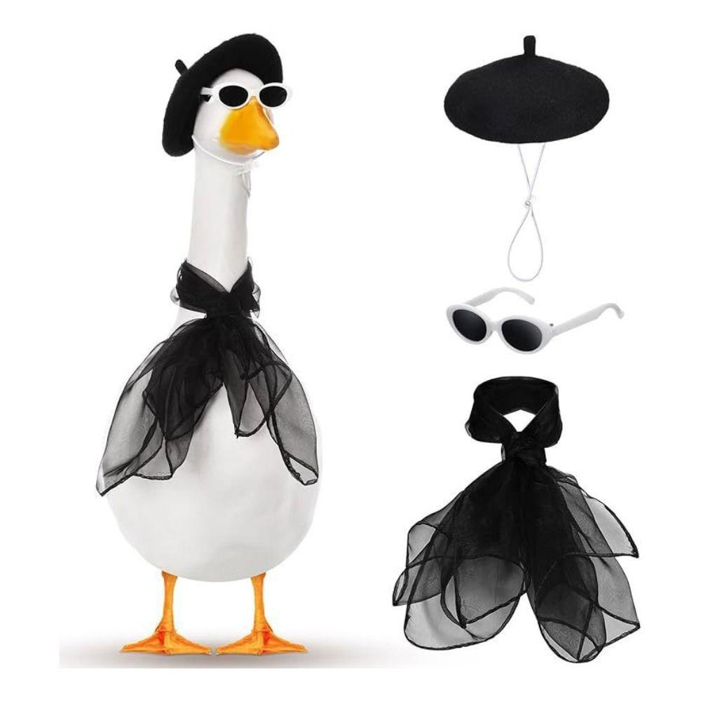French Style Porch Goose Outfit Set Funny Goose Costume Set Cement Goose Outfit Carnival Party