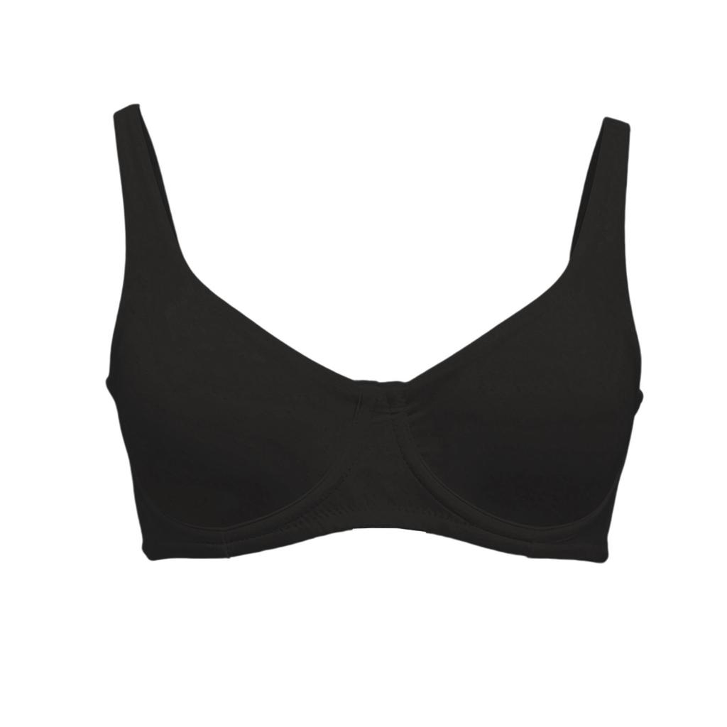 Zeriluna Underwire Support Bra Without Padding Simple, Barely-there Comfortable Push-up Skin-friendly Elastic Wide-strap Bra