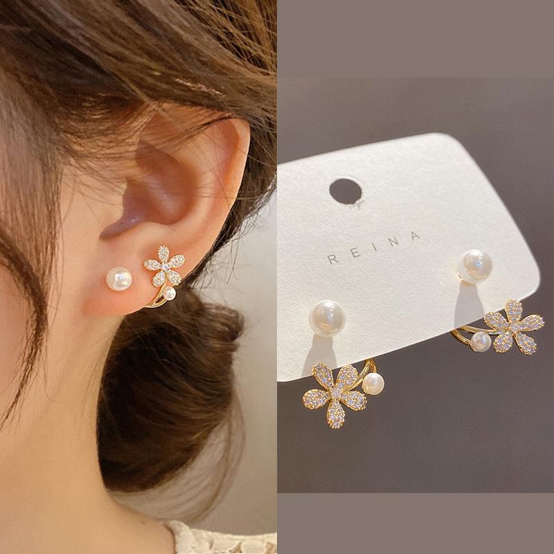 Large Retro 925 Pearl Earrings with Niche Ear Buckles for Women