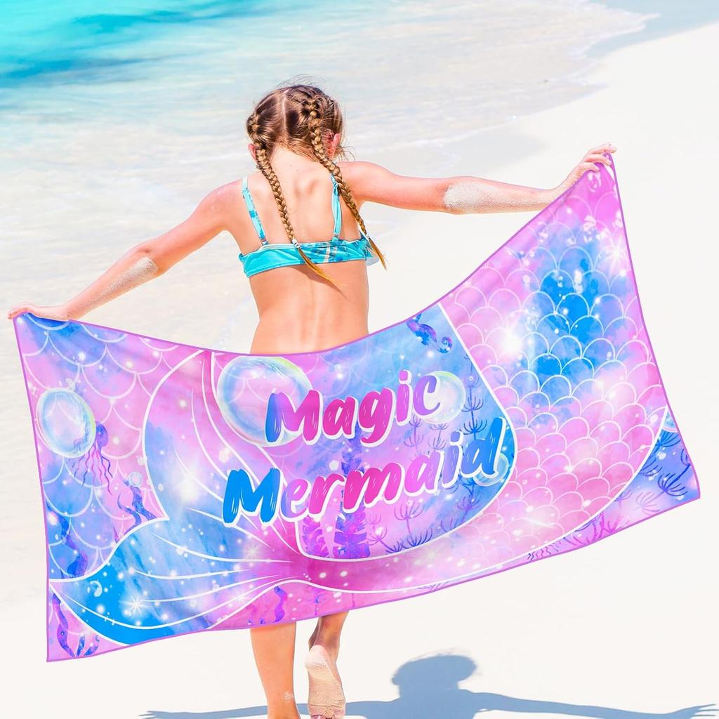 Microfiber Beach Towel Sand Free Travel Pool Towel for Adults Mermaid Beach Blanket Thin Quick Dry Super Absorbent Oversized Large Lightweight Towels