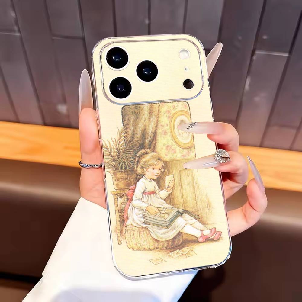 Art S-Sarah K-Kay Pattern Phone Case For iPhone17,16,15,14,13,12,11 Plus,Pro Max Soft Transparent Cover