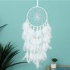 Hand-woven White Feather Dreamcatcher Wind Chimes Bedroom Hanging Ornaments Creative Birthday Festival Gifts Home Decor Crafts
