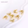 3.6mm 18K Gold Plated Brass Double-Cup Bead Tip with Two Rings,Calotte Crimp Beads For Jewelry Making Findings DIY Accessories