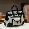 Canvas Swift Leder Tasche Kontrastfarbe 25CM