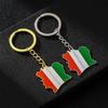 Retro Ivory Coast Flag Map Keychain: Unisex Ethnic Style Titanium Steel Accessory