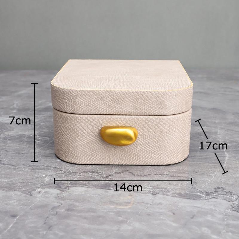 Creative Leather Decorative Box Jewelry Boxes Dresser Table Desk Decoration Cosmetic Jars Exquisite Earring Jewelry Storage Jar