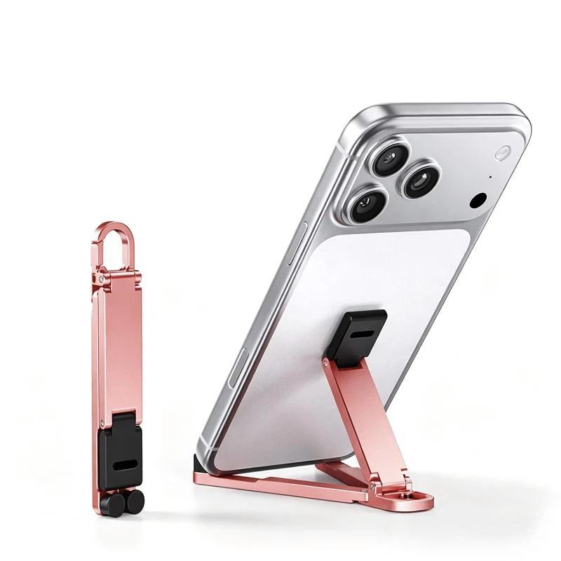 Mini Foldable Keychain Phone Stand Multi Angle Adjustable Hands Free Universal Holder for Phones Below 7 Inch Creative Small Gifts
