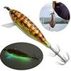 1-3pcs Luminous Floating Egi Lure 5.5g Wood Shrimp Horizontal Laser Squid Jigging Shrimp Hook Octopus Cuttlefish Fishing Baits