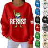 Women's Loose Comfortable Casual And Fashionable Round Neck Pattern Long Sleeved Sweatshirt