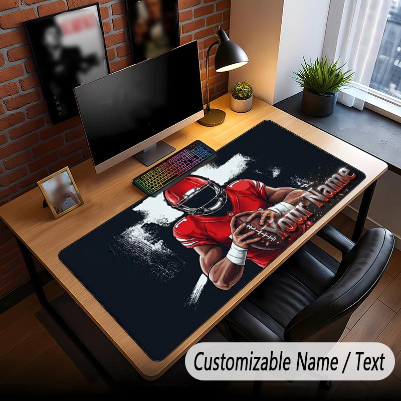 American Football Theme Custom Mouse Pad Personalized With Name Text Customized Desk Mat For Office Home Decor